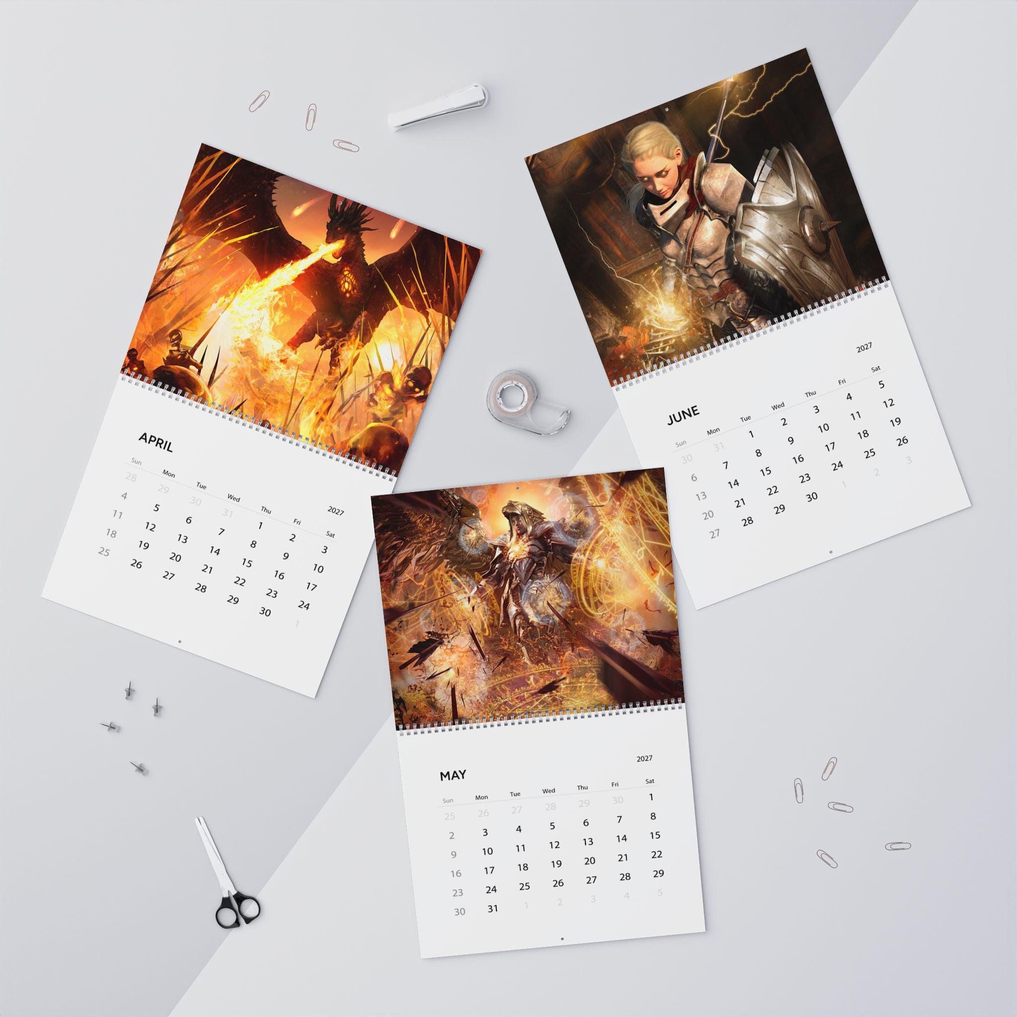 2027 Fantasy Character Art Wall Calendar – Mystical Heroes, Dream Worlds & Imaginative Artwork