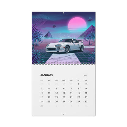 2027 JDM Vaporwave Art Calendar – Iconic Japanese Cars & Retro Futuristic Neon Artwork