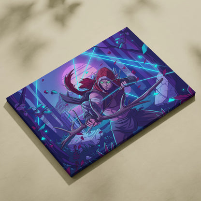 Neon Vaporwave Dream Canvas - Creature Portrait Neon Purple Cyan Vaporwave Dreamy Mood Retro Decor Canvas Print
