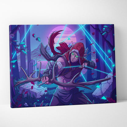 Neon Vaporwave Dream Canvas - Creature Portrait Neon Purple Cyan Vaporwave Dreamy Mood Retro Decor Canvas Print