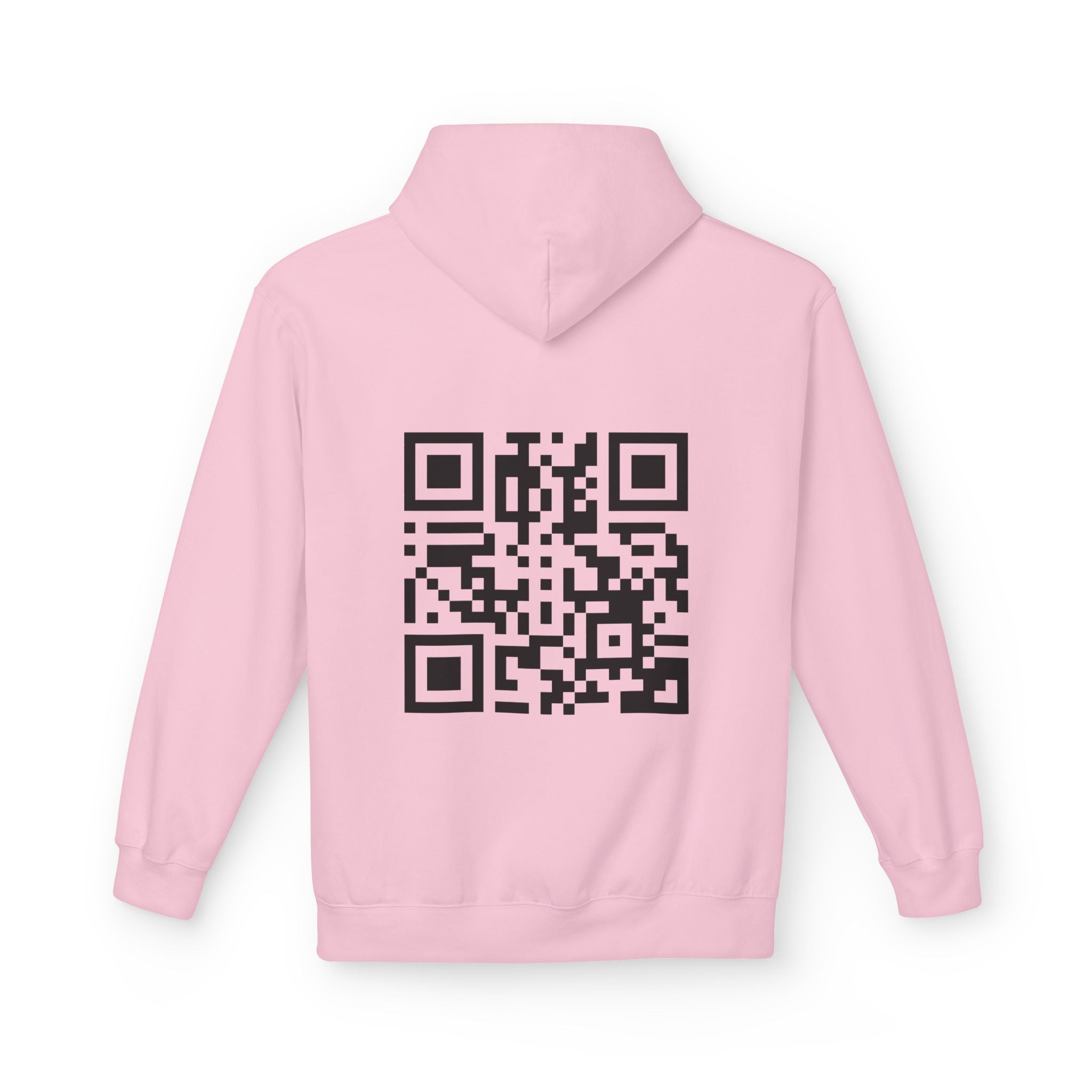 Rickroll QR Code Fleece Hoodie - Fun & Cozy Surprise Apparel - Throttle Designs