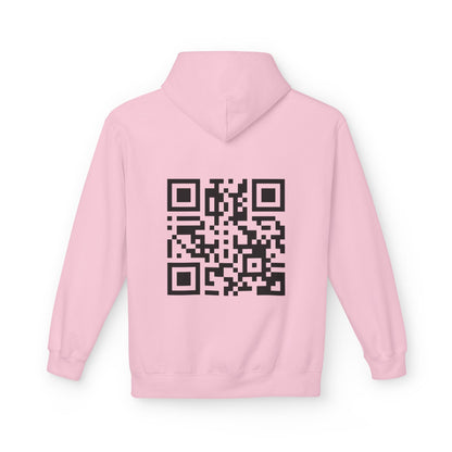 Rickroll QR Code Fleece Hoodie - Fun & Cozy Surprise Apparel - Throttle Designs