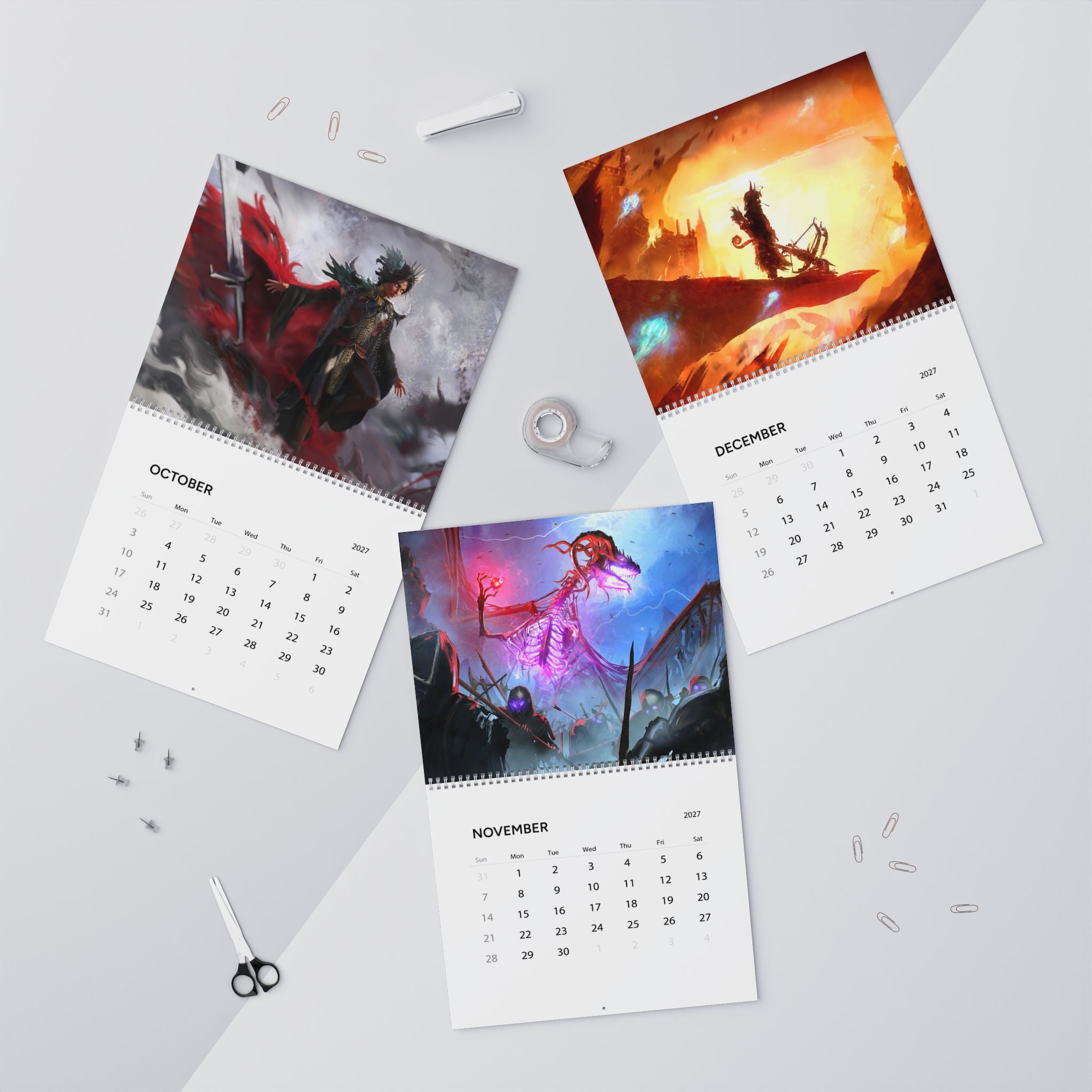 2027 Fantasy Character Wall Calendar – Mystical Artwork, Enchanted Worlds & Scenic Fantasy Art