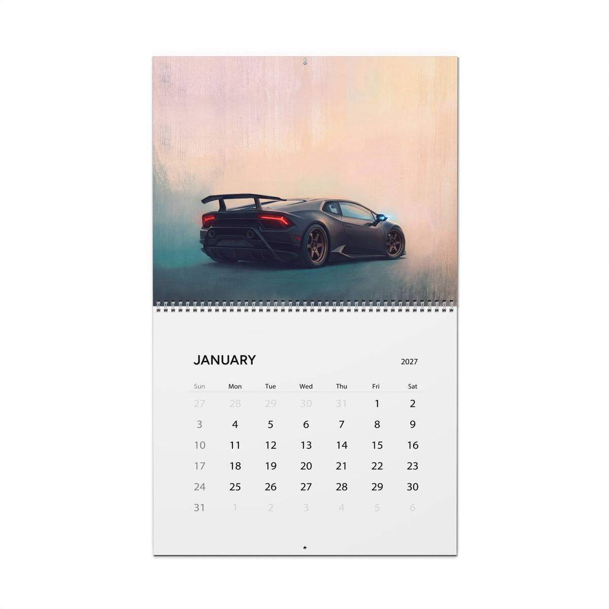 2027 Super Cars Artwork Calendar | Exotic Car Wall Calendar