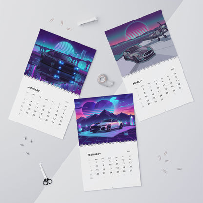 2027 Muscle Car Vaporwave Wall Calendar – American Performance Cars & Retro Neon Artwork Collection