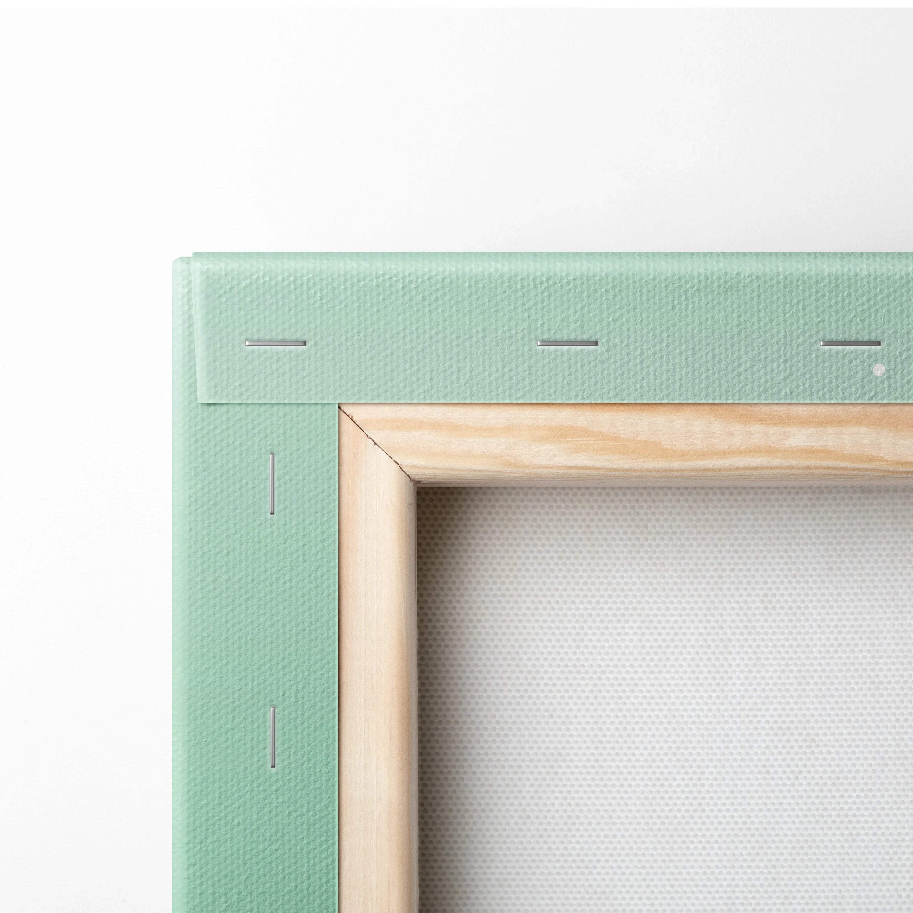 Minimalist emerald hills at dawn mint green canvas wall art