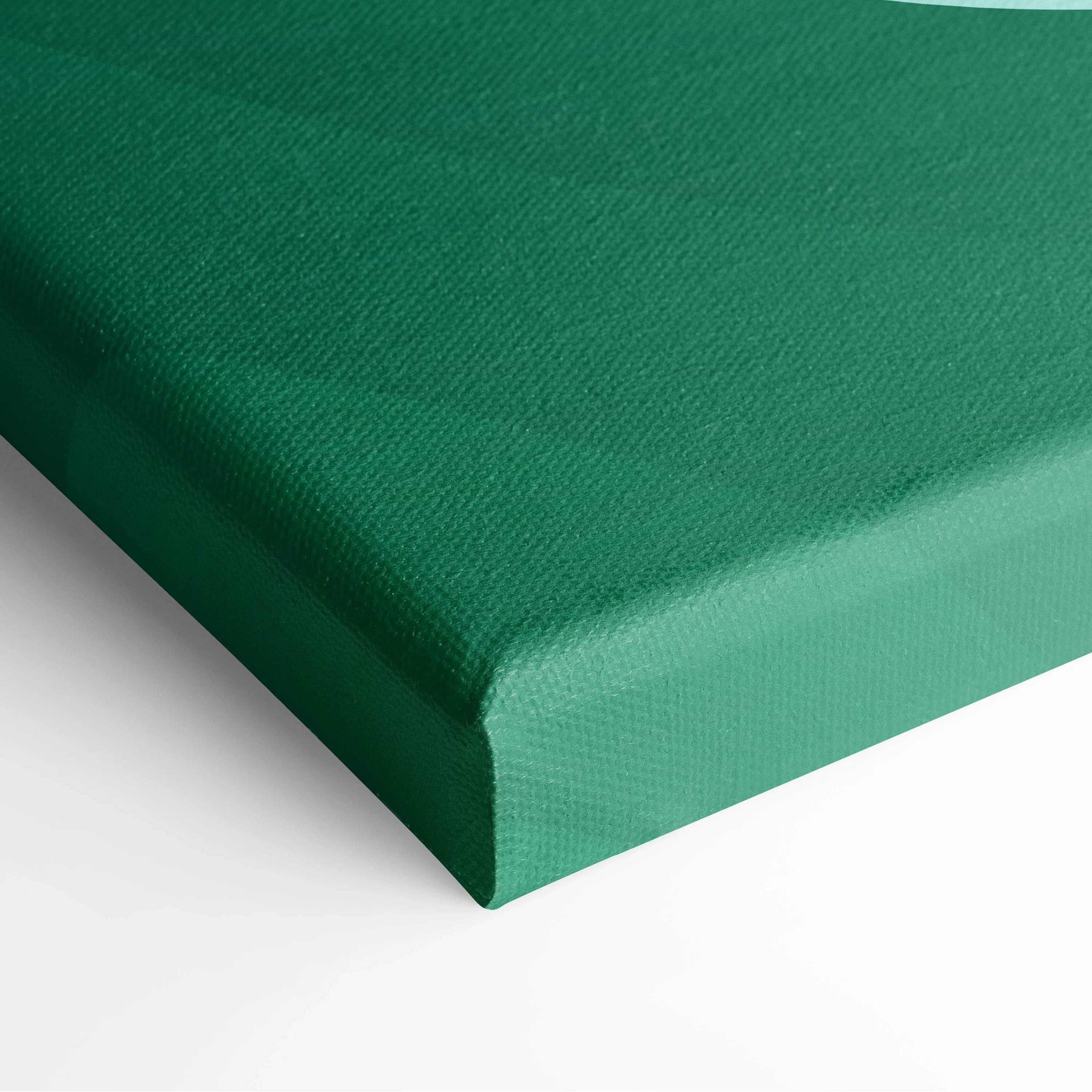 Minimalist emerald hills at dawn deep green textured canvas wall art