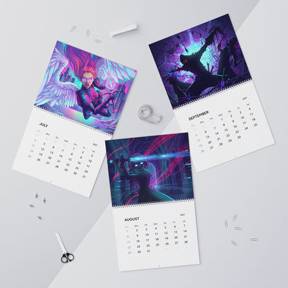 2027 Vaporwave Fantasy Artwork Wall Calendar – Colorful Dreamlike Art Collection
