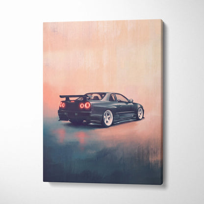 Nissan Skyline GT-R Inspired Canvas Art - JDM Performance Vehicle Wall Decor and Display