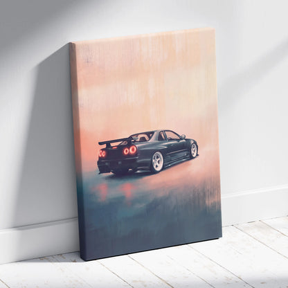 Nissan Skyline GT-R Inspired Canvas Art - JDM Performance Vehicle Wall Decor and Display