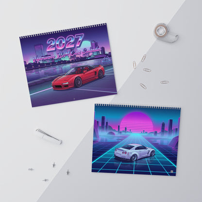 2027 JDM Vaporwave Art Calendar – Iconic Japanese Cars & Retro Futuristic Neon Artwork