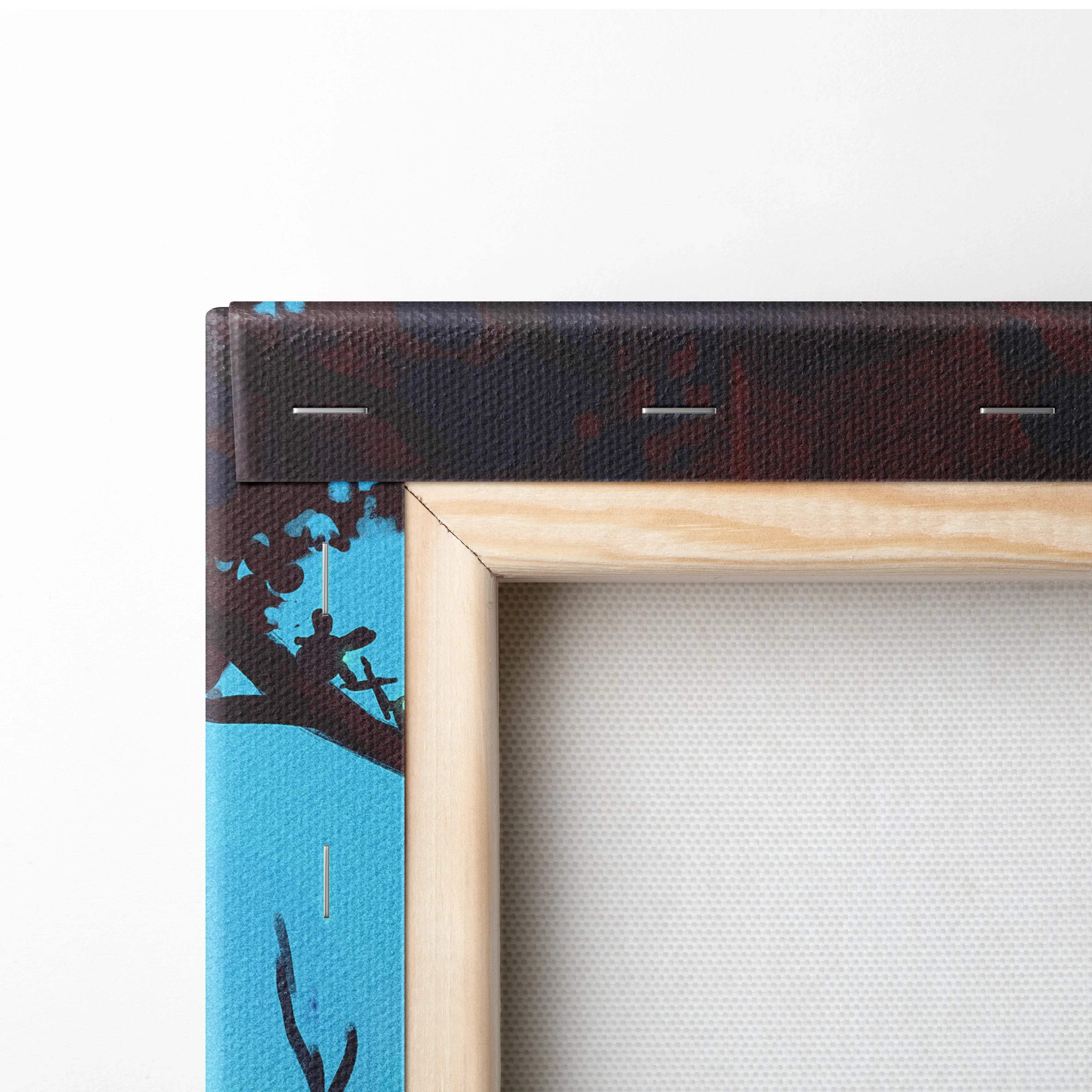 Visionary Fantasy Wanderers canvas art with blue brown tree silhouettes