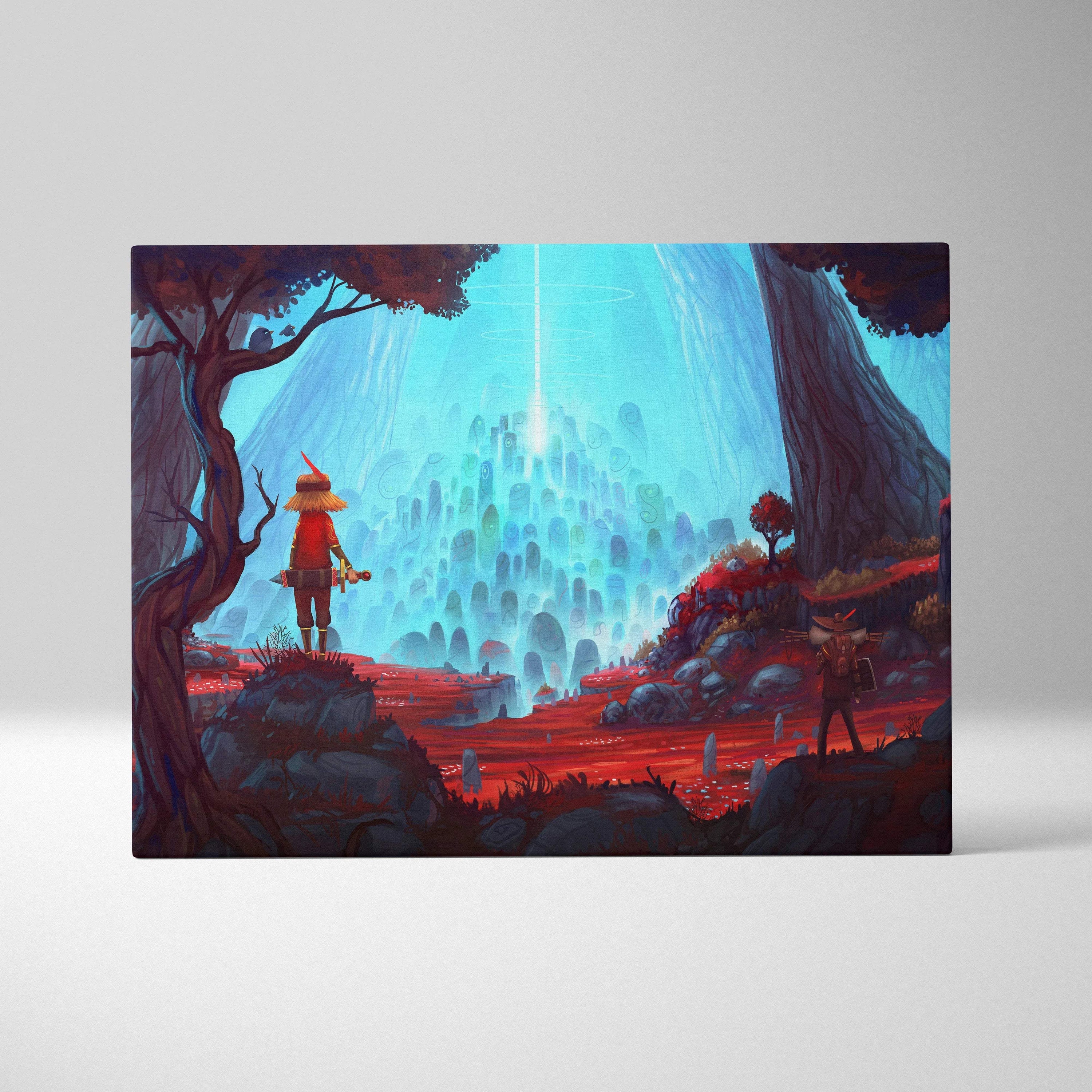 Visionary Fantasy Wanderers Before The Luminous City canvas art