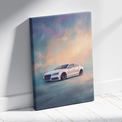 Audi A7 Inspired Canvas Art - Premium Executive Sedan Vehicle Wall Decor and Display