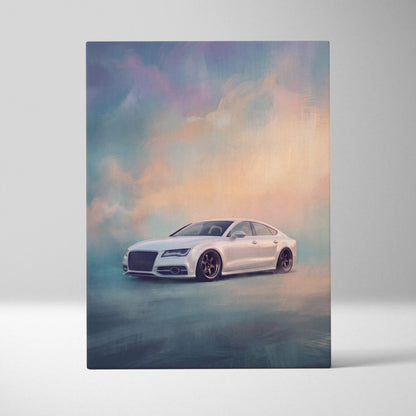Audi A7 Inspired Canvas Art - Premium Executive Sedan Vehicle Wall Decor and Display