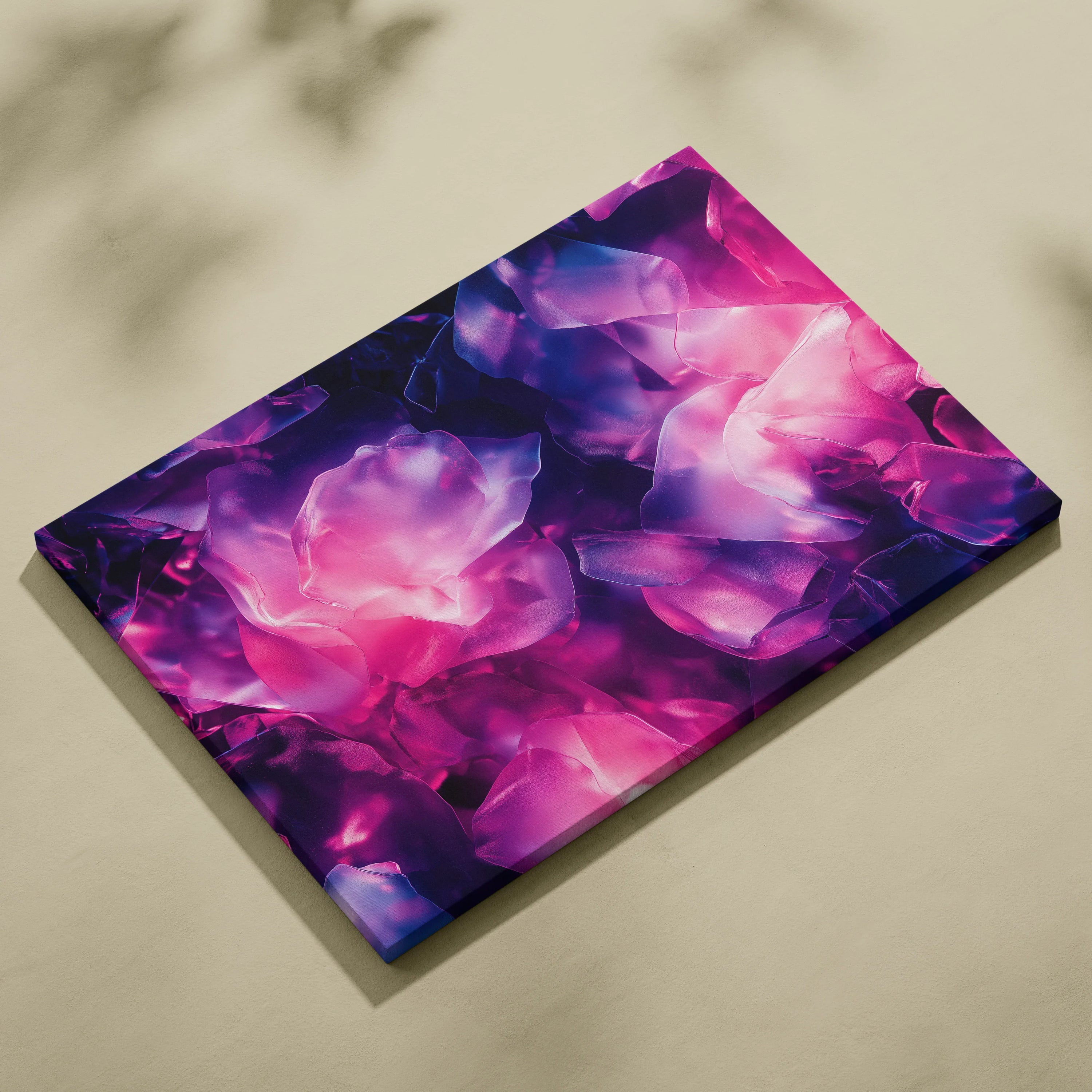 Abstract digital art canvas with vibrant pink and purple swirling shapes on a dark background.
