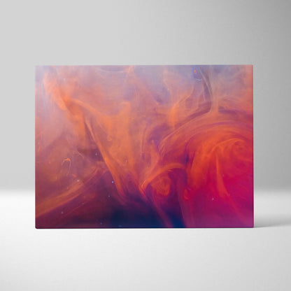 Abstract digital canvas art with swirling vibrant orange, pink, and purple hues blending dynamically.