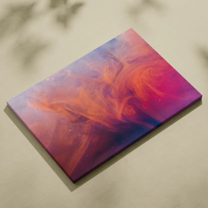 Abstract digital canvas art with swirling red, purple, and orange hues in vibrant gradient tones.