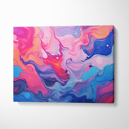 Vibrant abstract digital canvas art with swirling pink, blue, and purple hues wall art.