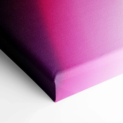 Abstract digital art canvas with gradient shades of pink and purple, smooth texture, stretched on wooden frame for wall.