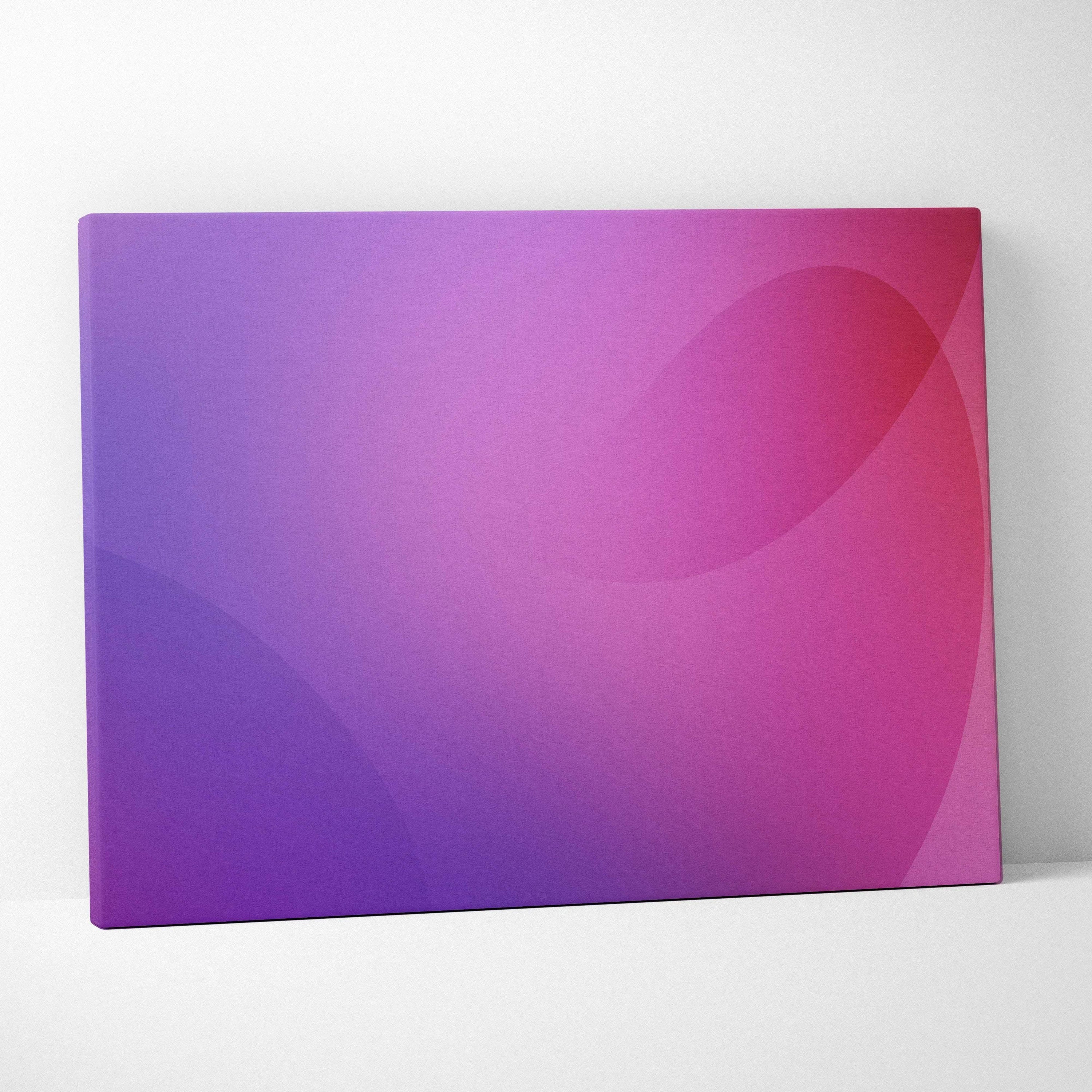 Abstract canvas wall art with smooth gradient shades of purple, pink, and magenta.