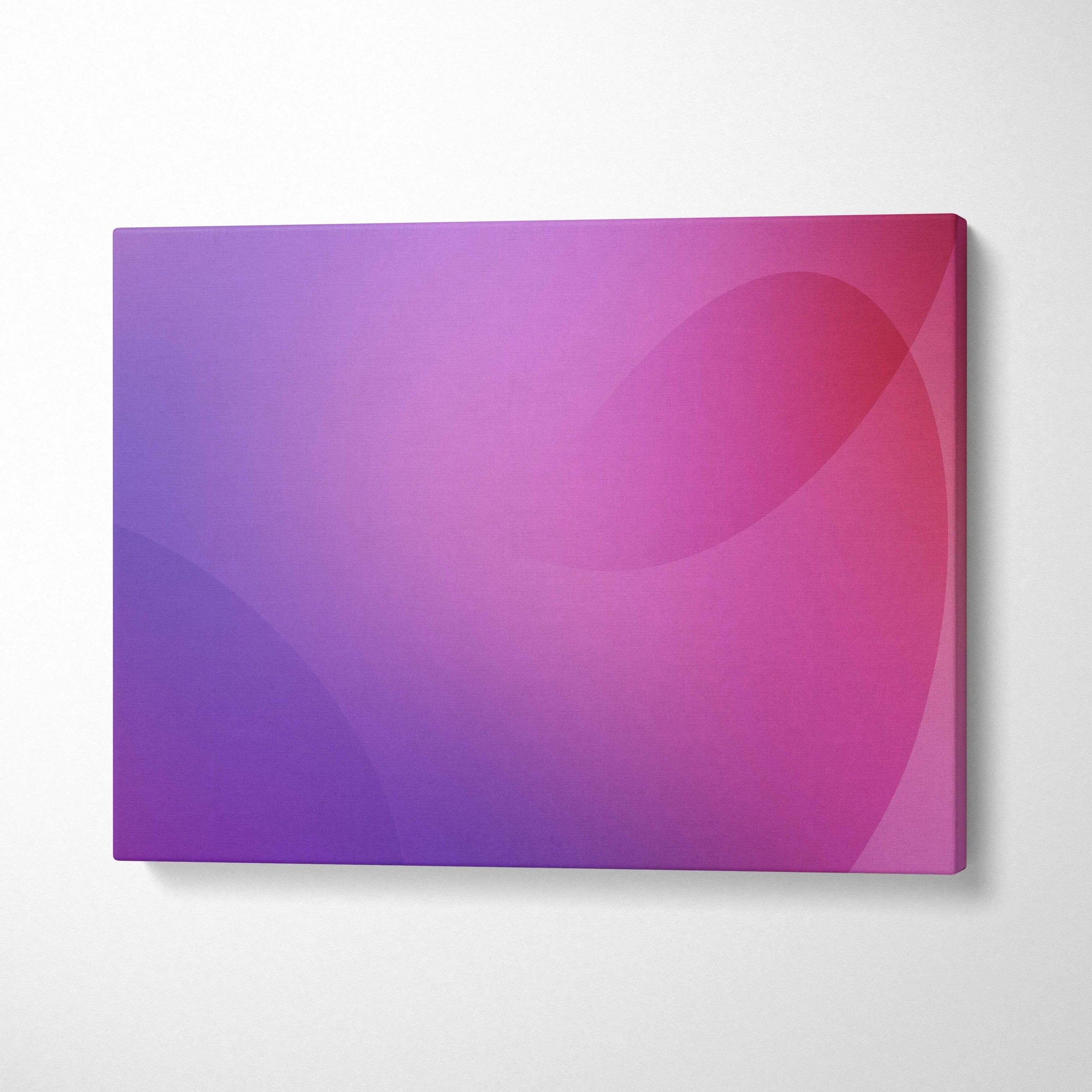 Abstract purple and pink gradient canvas art with smooth curved shapes, modern wall art design.