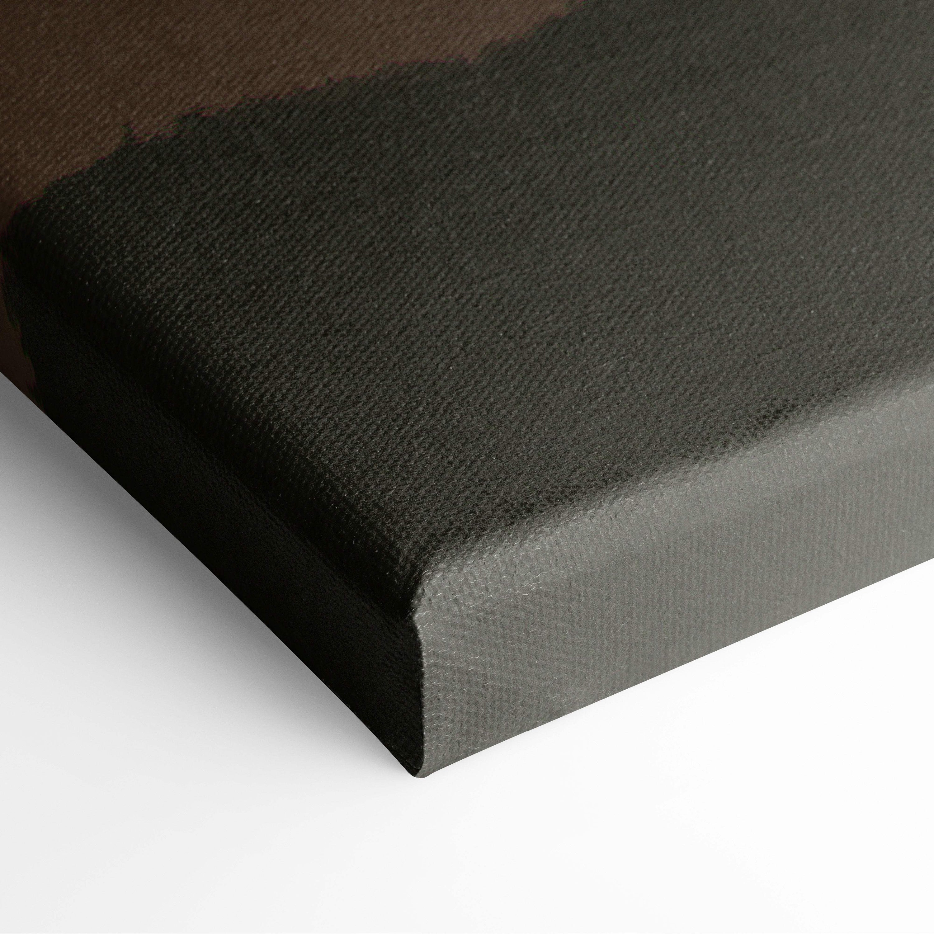 Black canvas with textured surface and wrapped edges for surreal foggy tree minimalist wall art