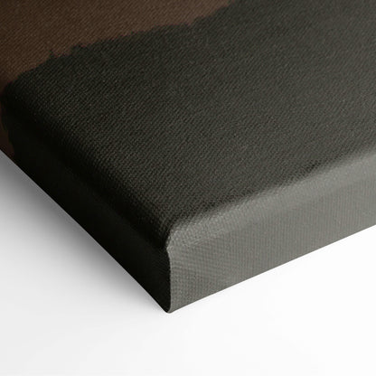 Black canvas with textured surface and wrapped edges for surreal foggy tree minimalist wall art