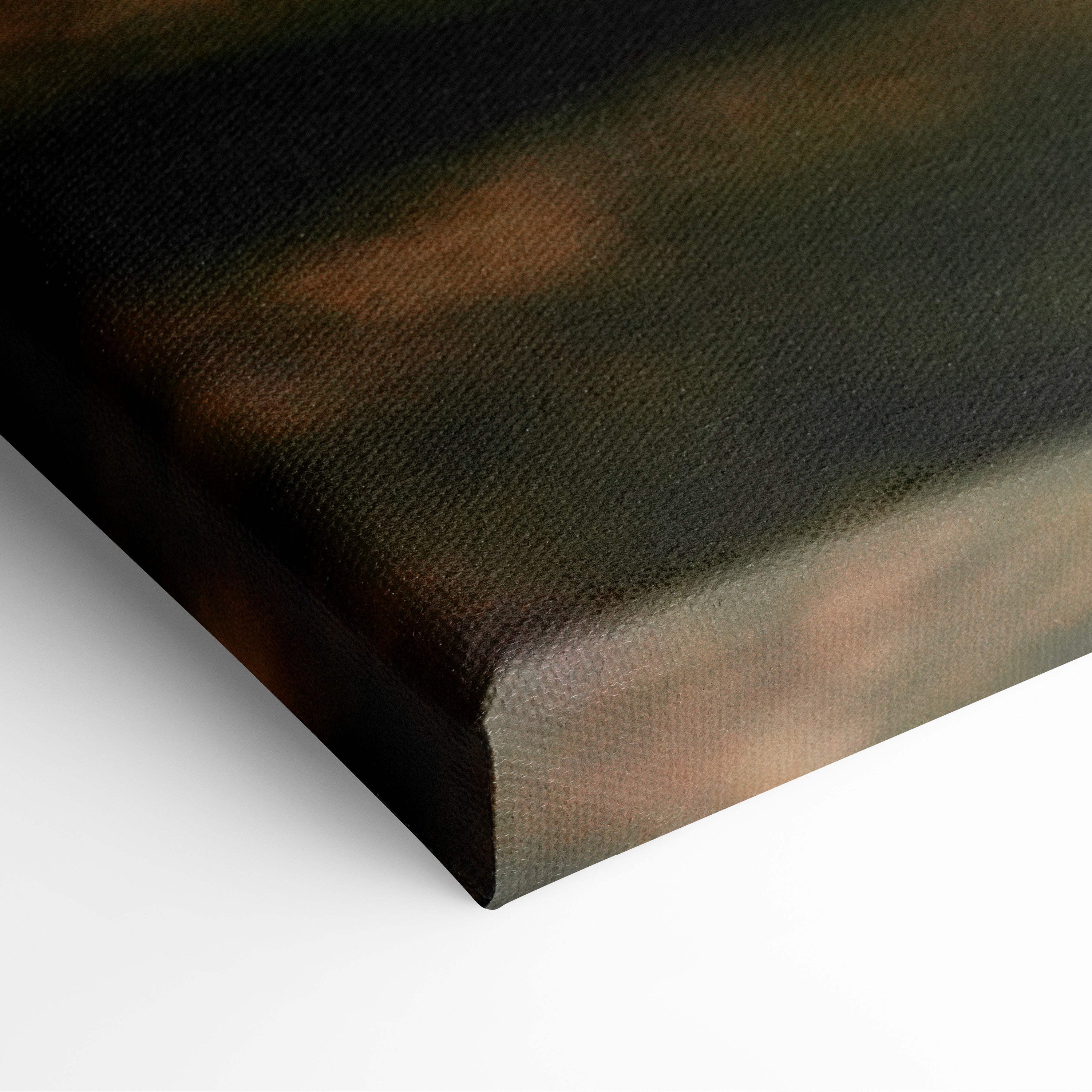 Black canvas print with subtle brown gradient and textured weave for chase your passion motivational wall art decor