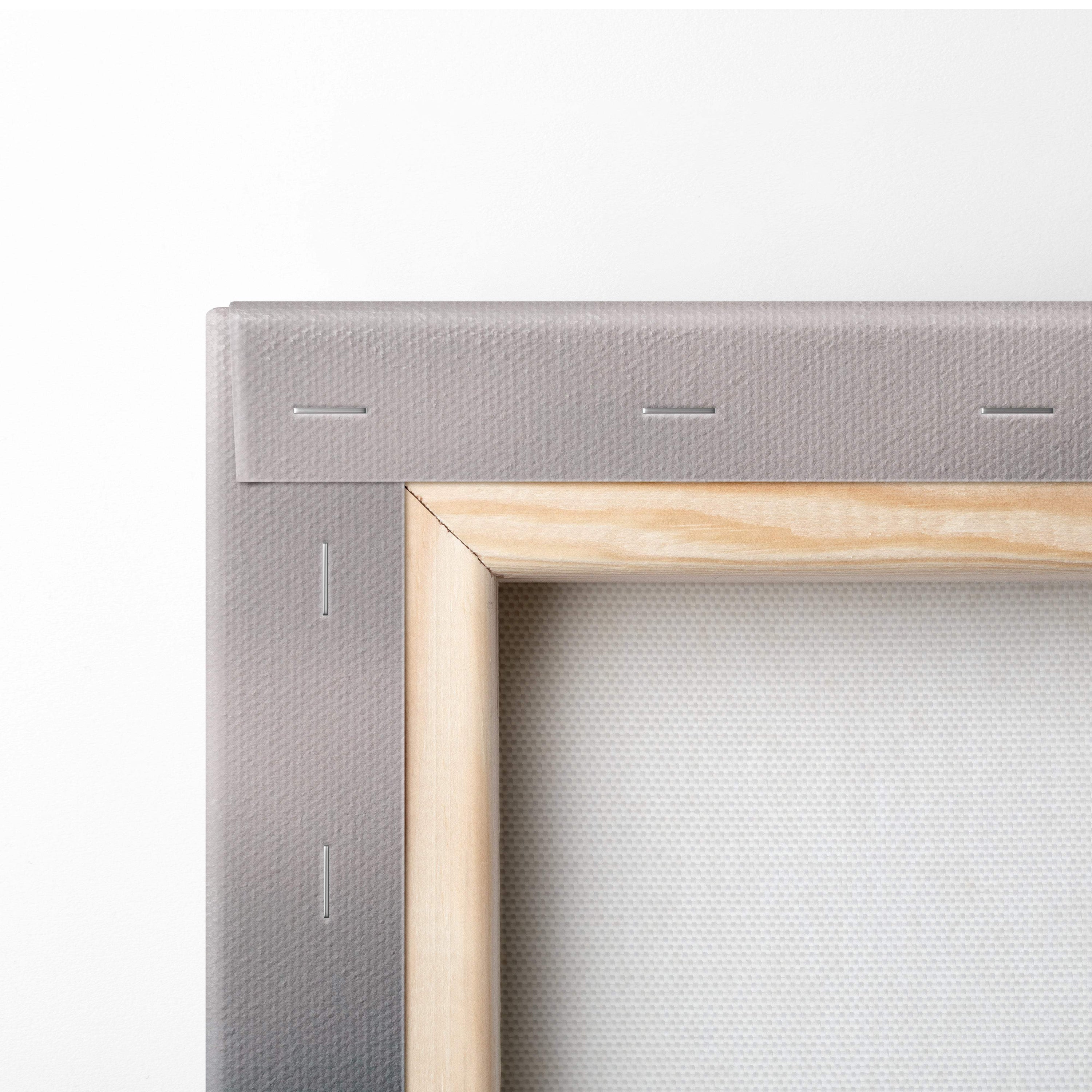 Gray canvas painting frame with light wood inner border for chase your passion motivational rustic wall art print
