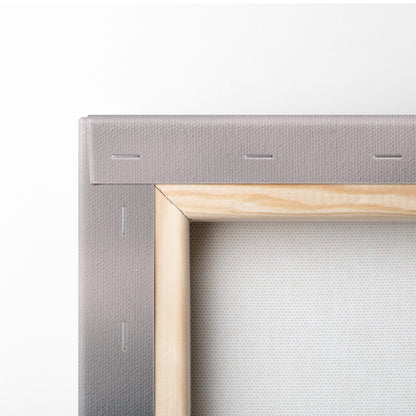 Gray canvas painting frame with light wood inner border for chase your passion motivational rustic wall art print