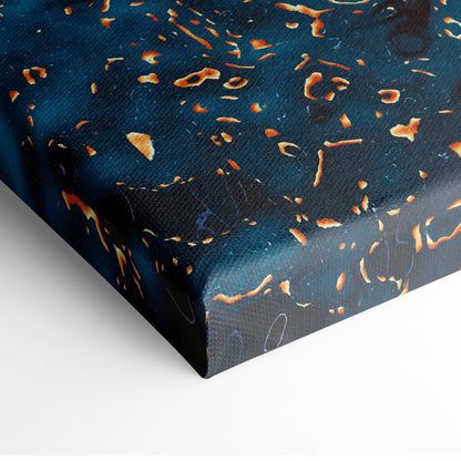 Celestial Lantern Dream – Surreal Woman in Red Dress Canvas Art, Floating Sky Lanterns, Teal Night Sky Reflection, Ethereal Fantasy Digital Painting Wall Decor