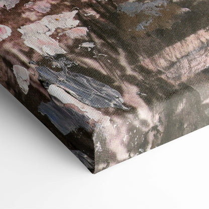 Canvas print of paris spring romance wall art featuring abstract textured design with earthy brown gray and muted pink tones