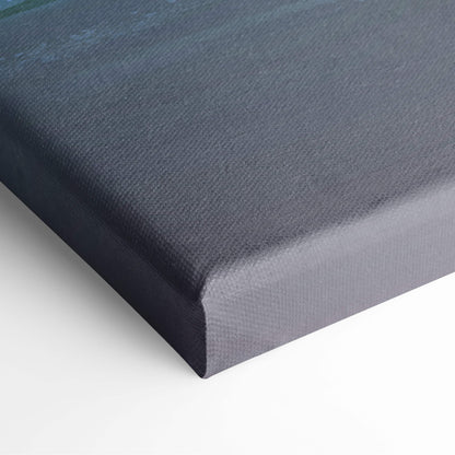 Dark gray canvas wall art with textured woven surface and raised edges featuring surreal abstract mind control design