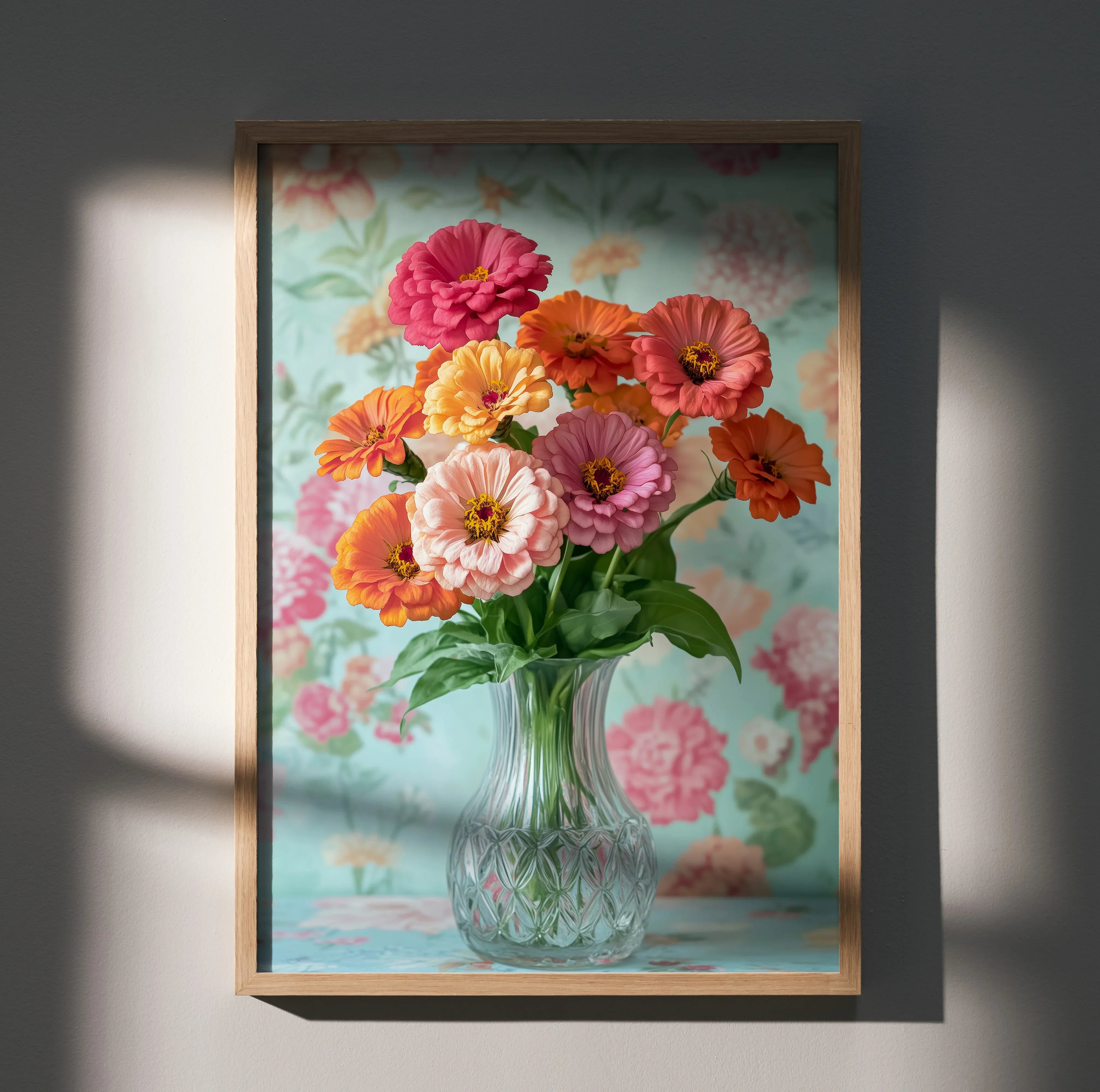 Vibrant Floral Digital Art Poster for Home Decor | Vertical - Throttle Designs