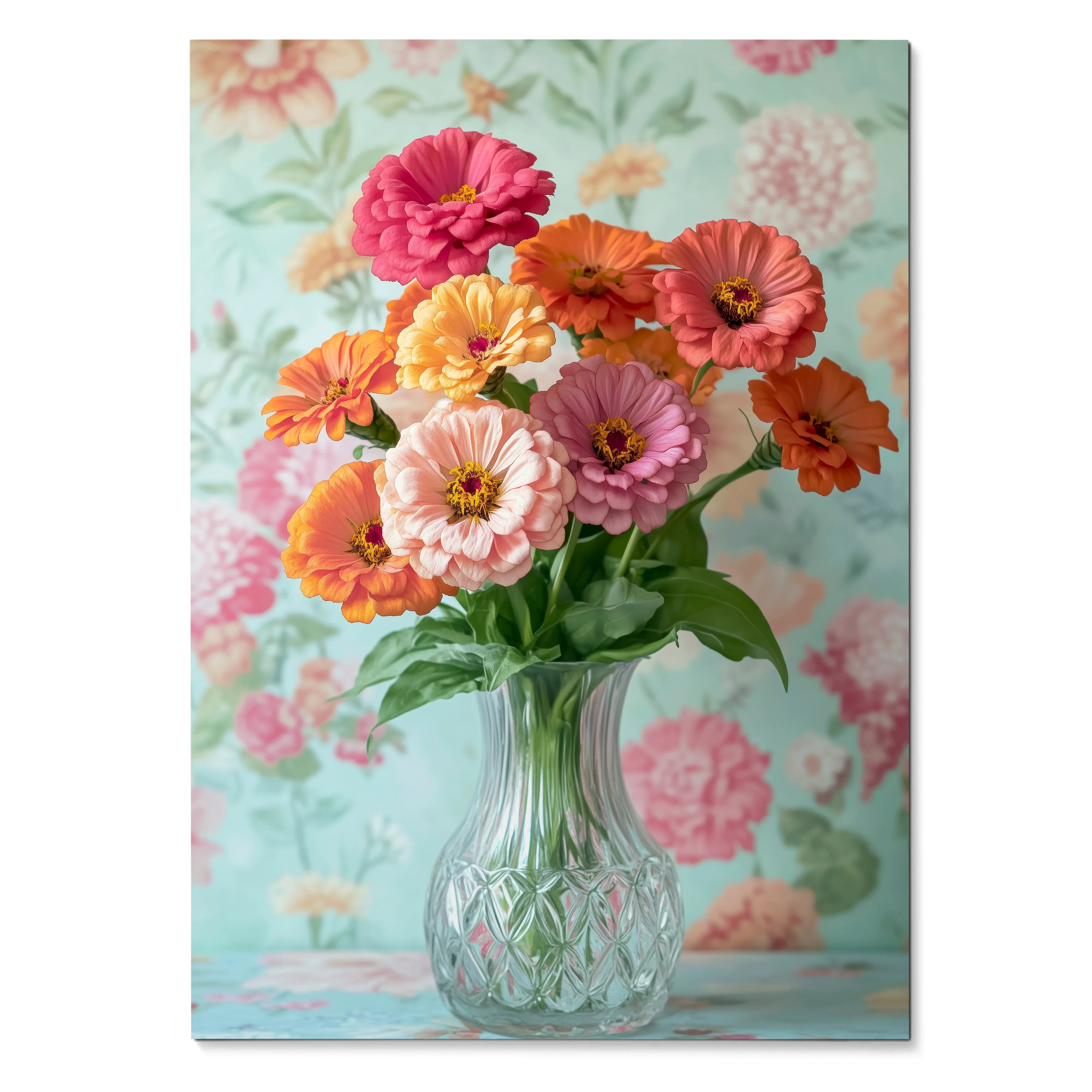Vibrant Floral Digital Art Poster for Home Decor | Vertical - Throttle Designs