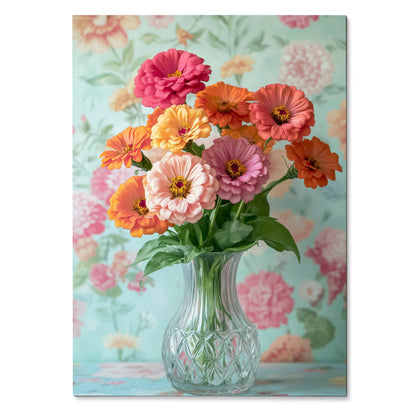Vibrant Floral Digital Art Poster for Home Decor | Vertical - Throttle Designs