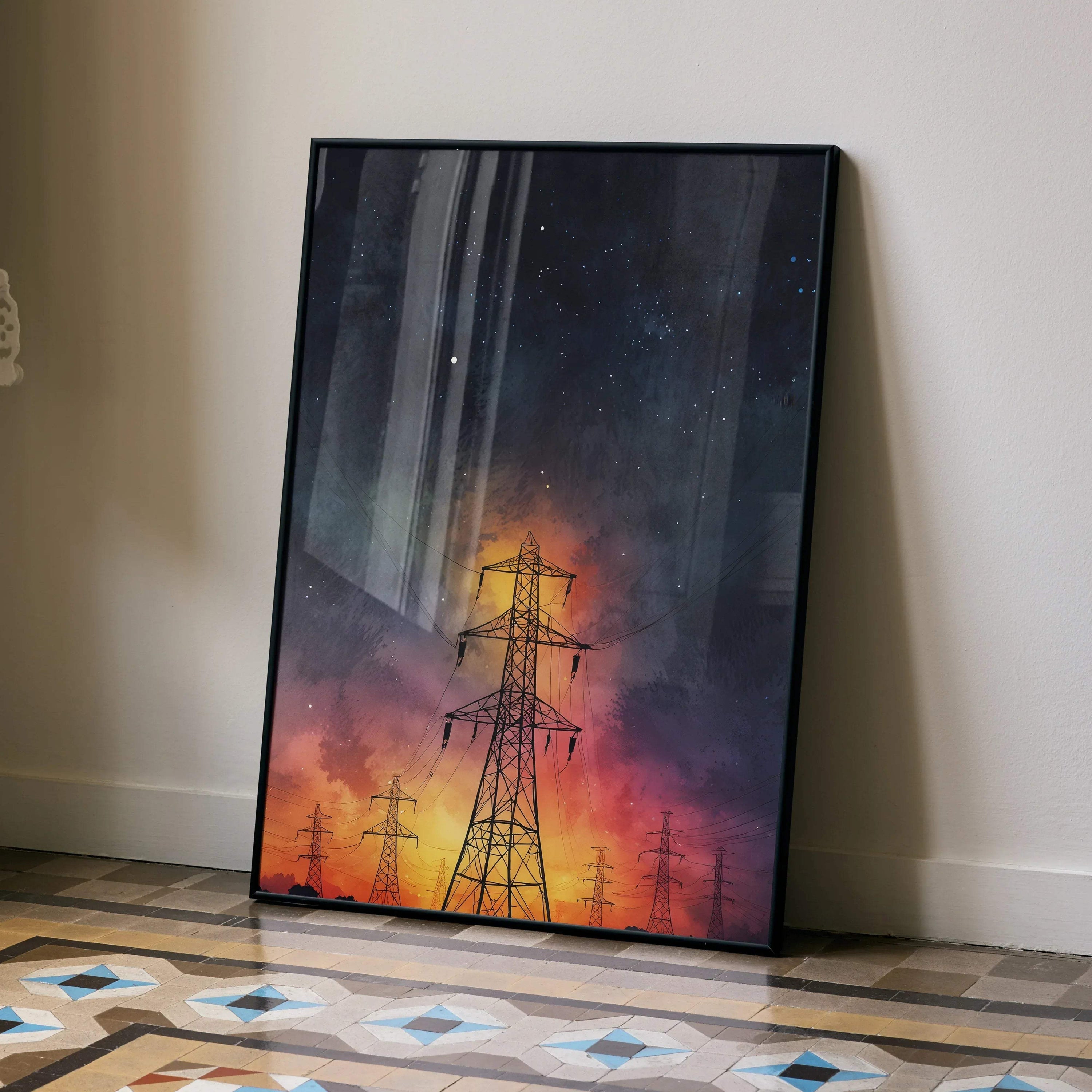 Stunning Watercolor Style Night Sky Poster Wall Art Decor | Vertical - Throttle Designs