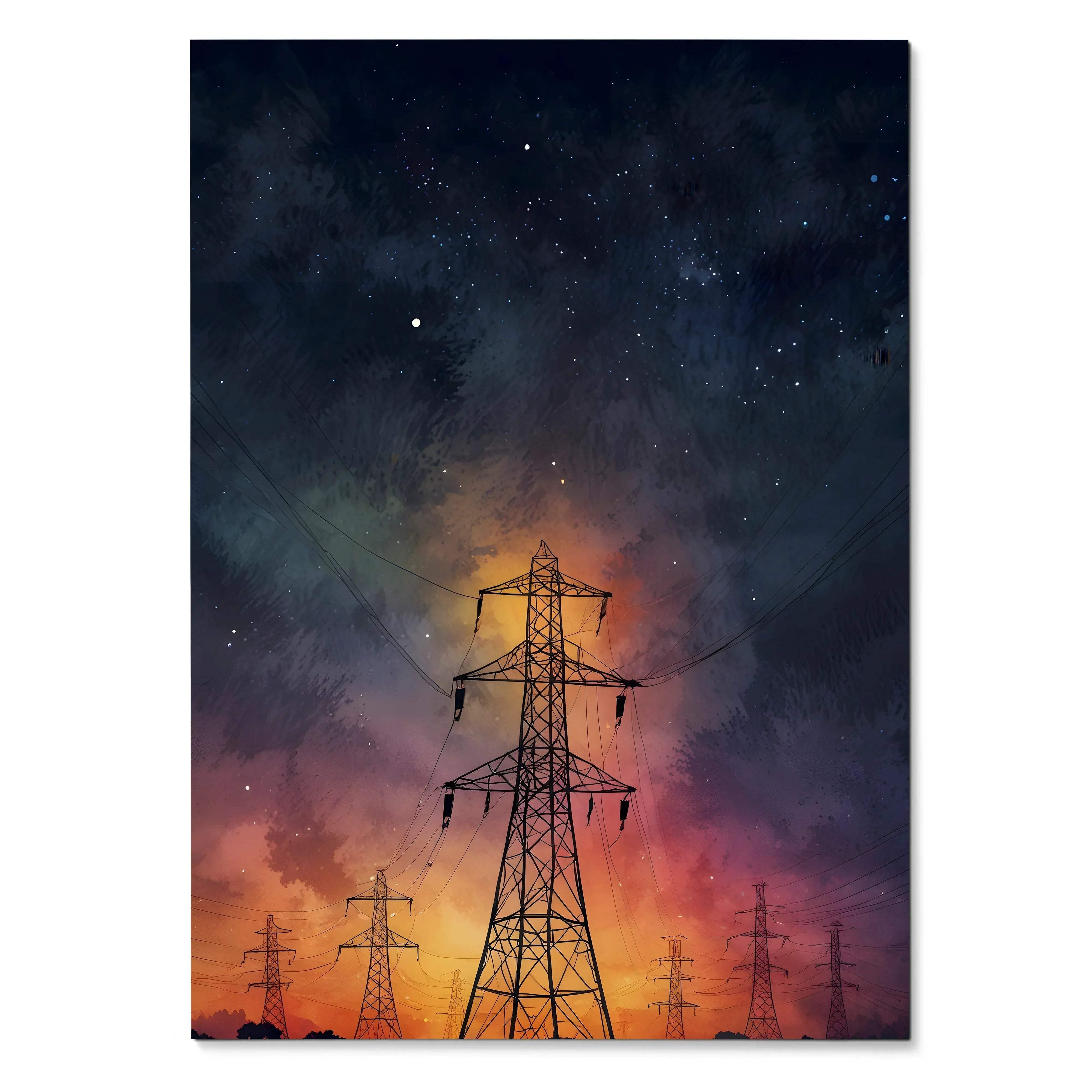 Stunning Watercolor Style Night Sky Poster Wall Art Decor | Vertical - Throttle Designs