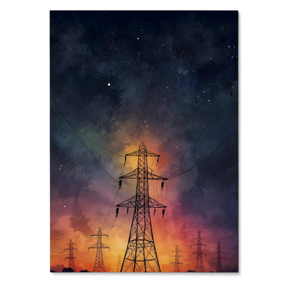 Stunning Watercolor Style Night Sky Poster Wall Art Decor | Vertical - Throttle Designs