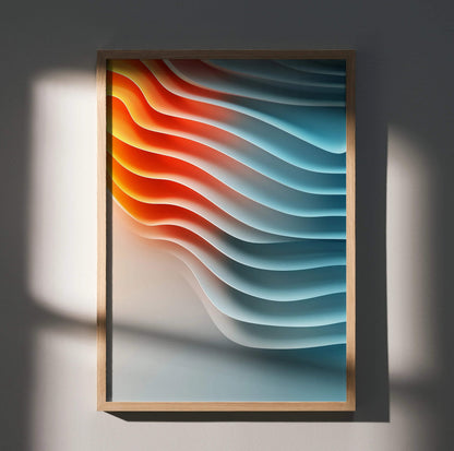 Vibrant Abstract Digital Art Poster Wall Decor | Vertical - Throttle Designs