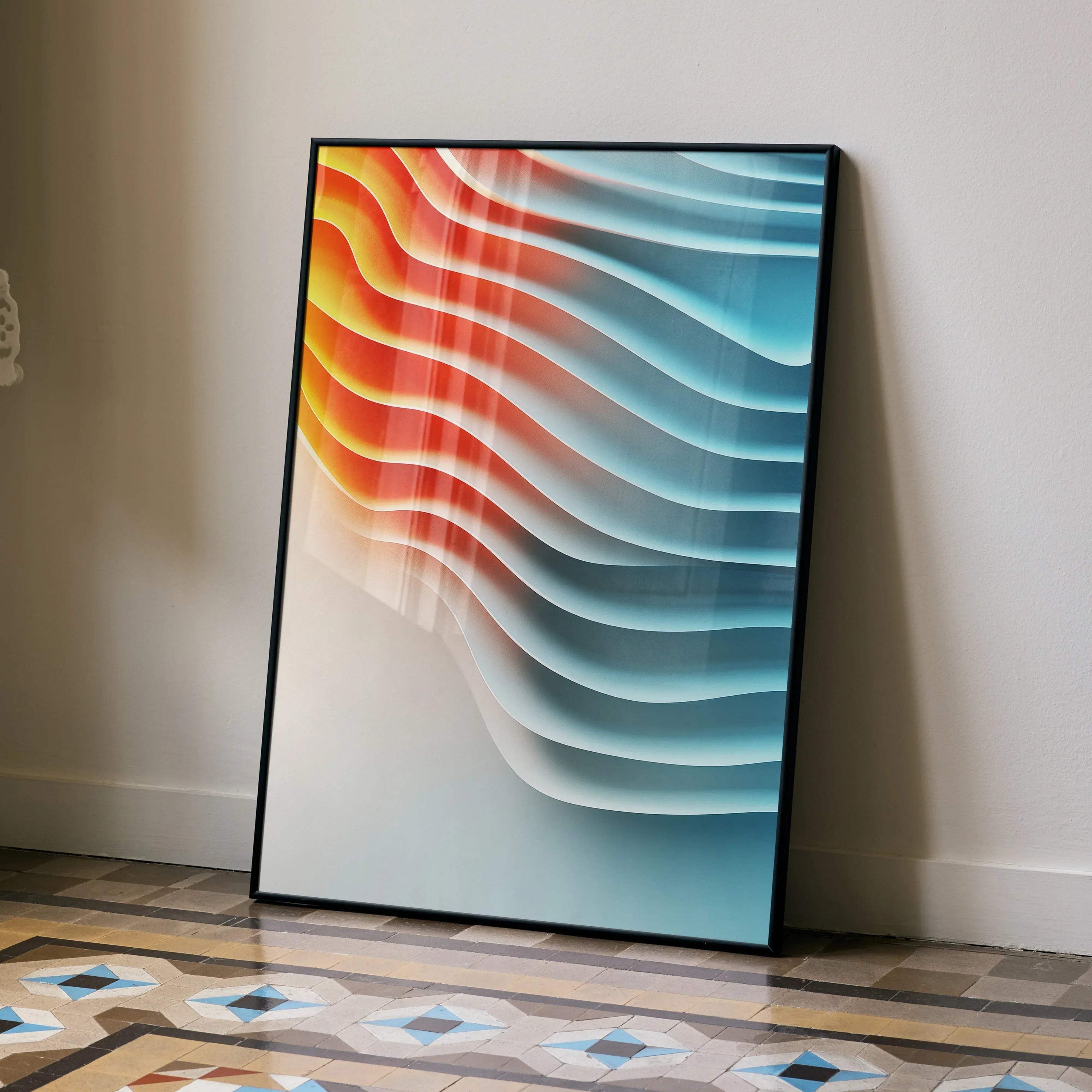 Vibrant Abstract Digital Art Poster Wall Decor | Vertical - Throttle Designs