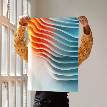 Vibrant Abstract Digital Art Poster Wall Decor | Vertical - Throttle Designs