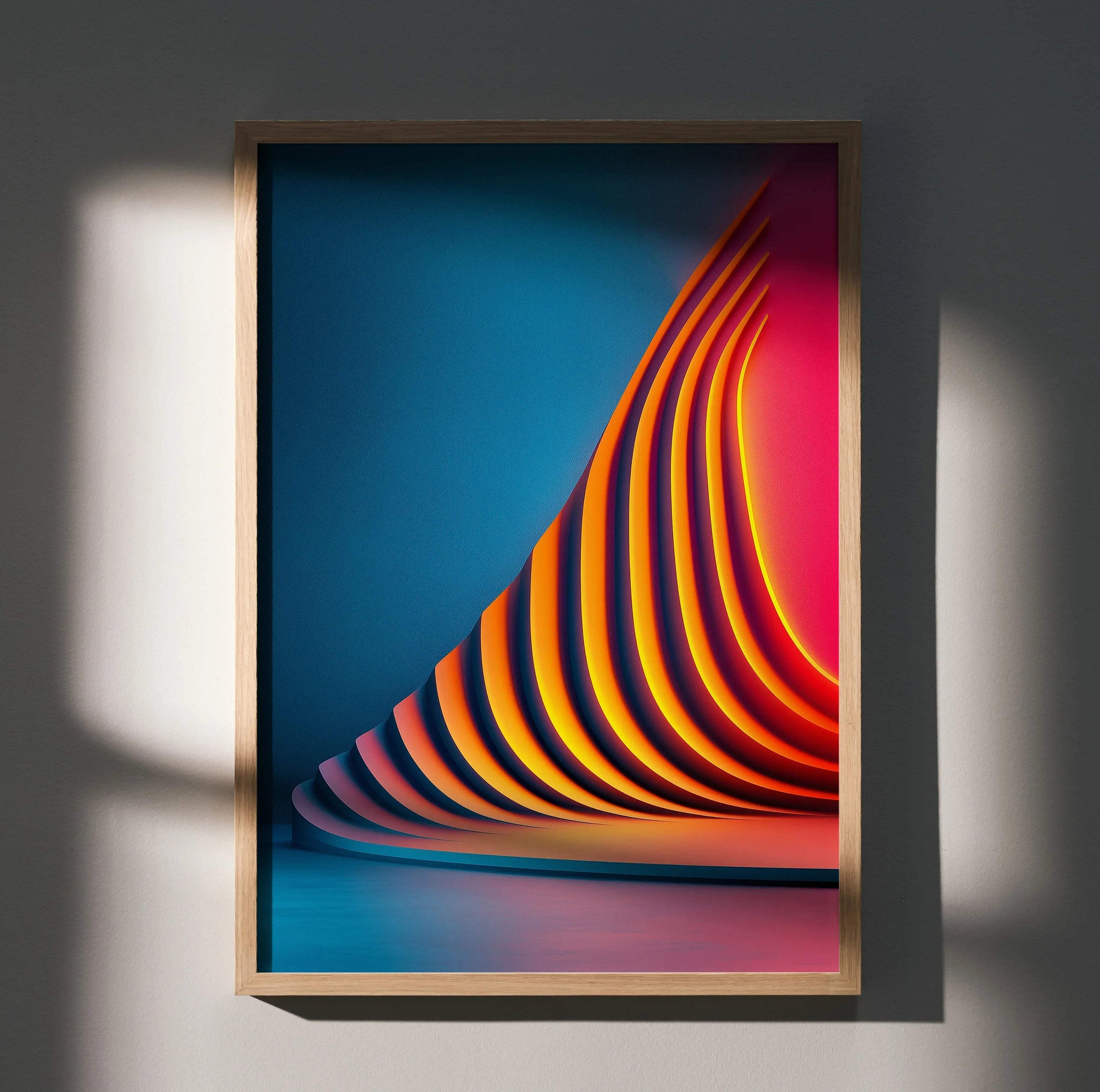 Vibrant Abstract Digital Art Wall Poster Print | Vertical - Throttle Designs