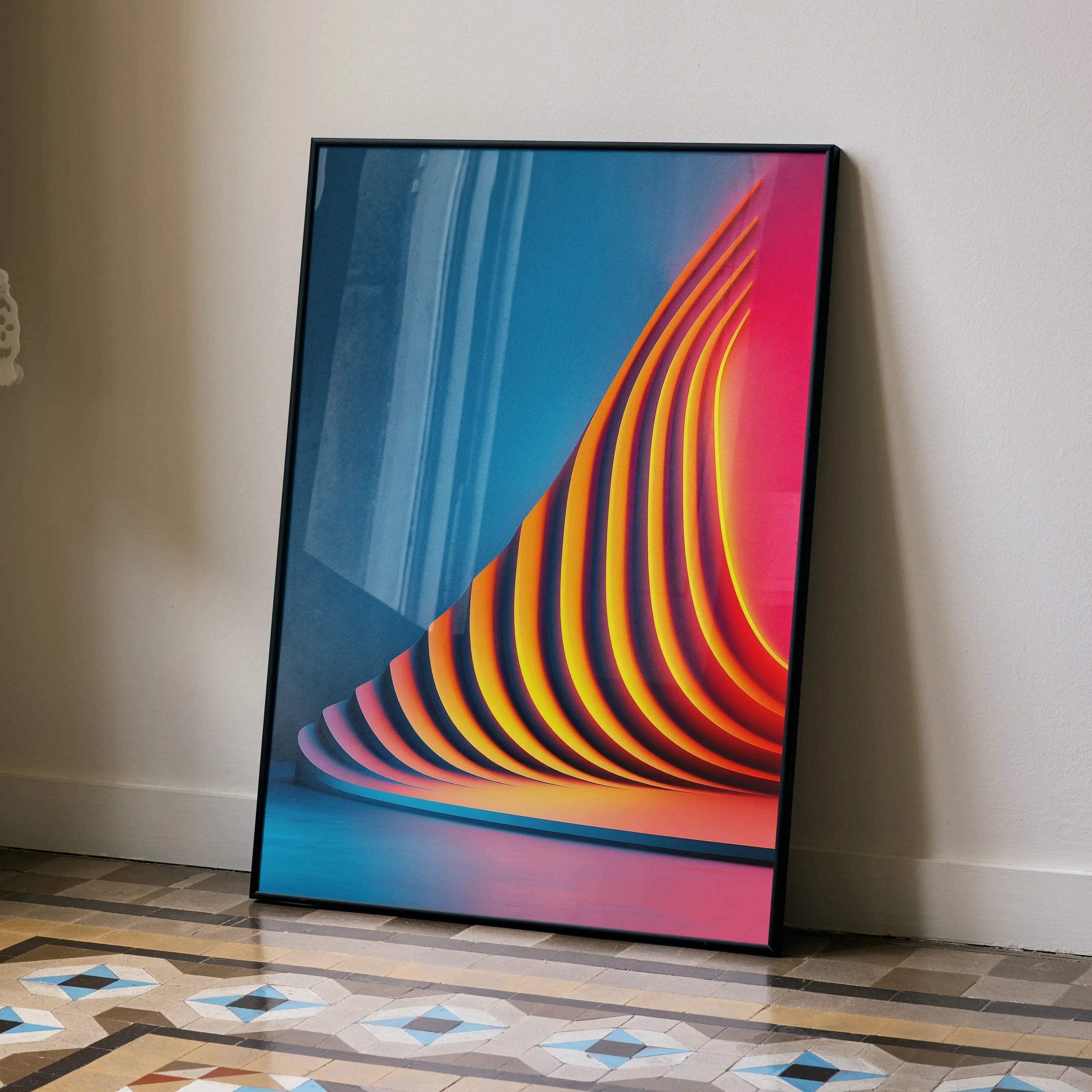 Vibrant Abstract Digital Art Wall Poster Print | Vertical - Throttle Designs