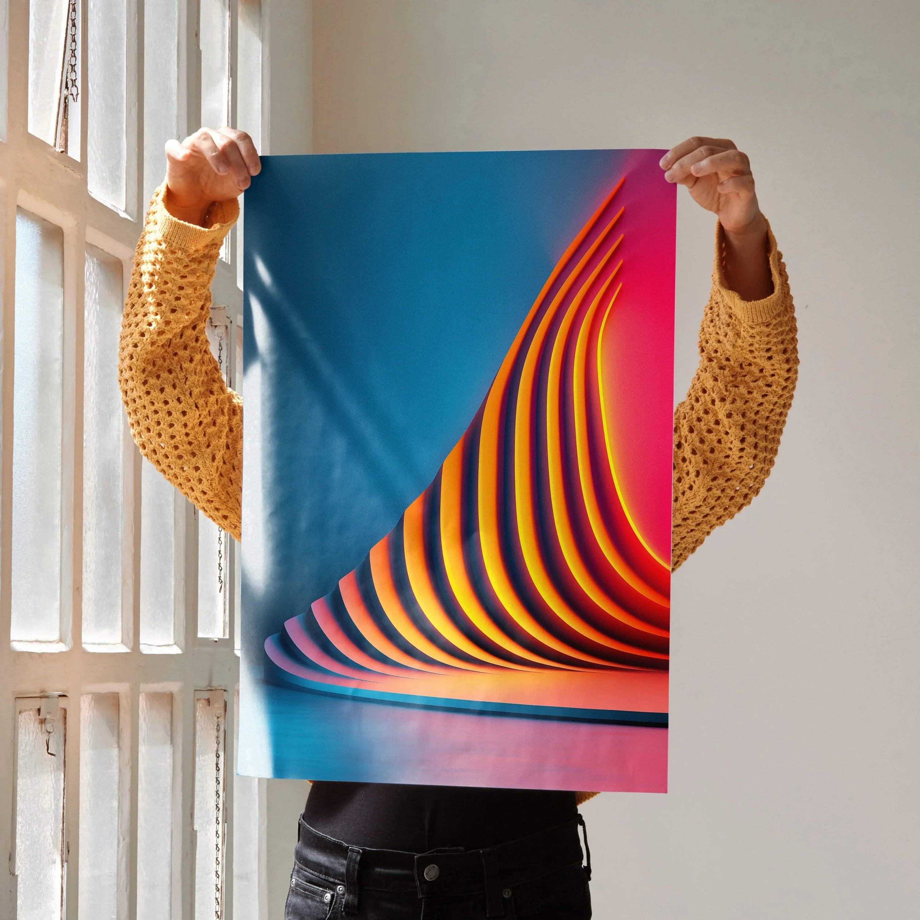 Vibrant Abstract Digital Art Wall Poster Print | Vertical - Throttle Designs