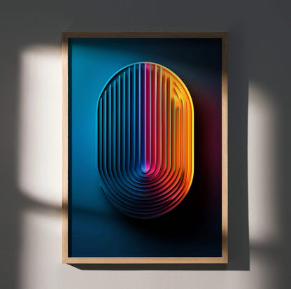 Stunning Abstract Digital Art Wall Poster Print | Vertical - Throttle Designs