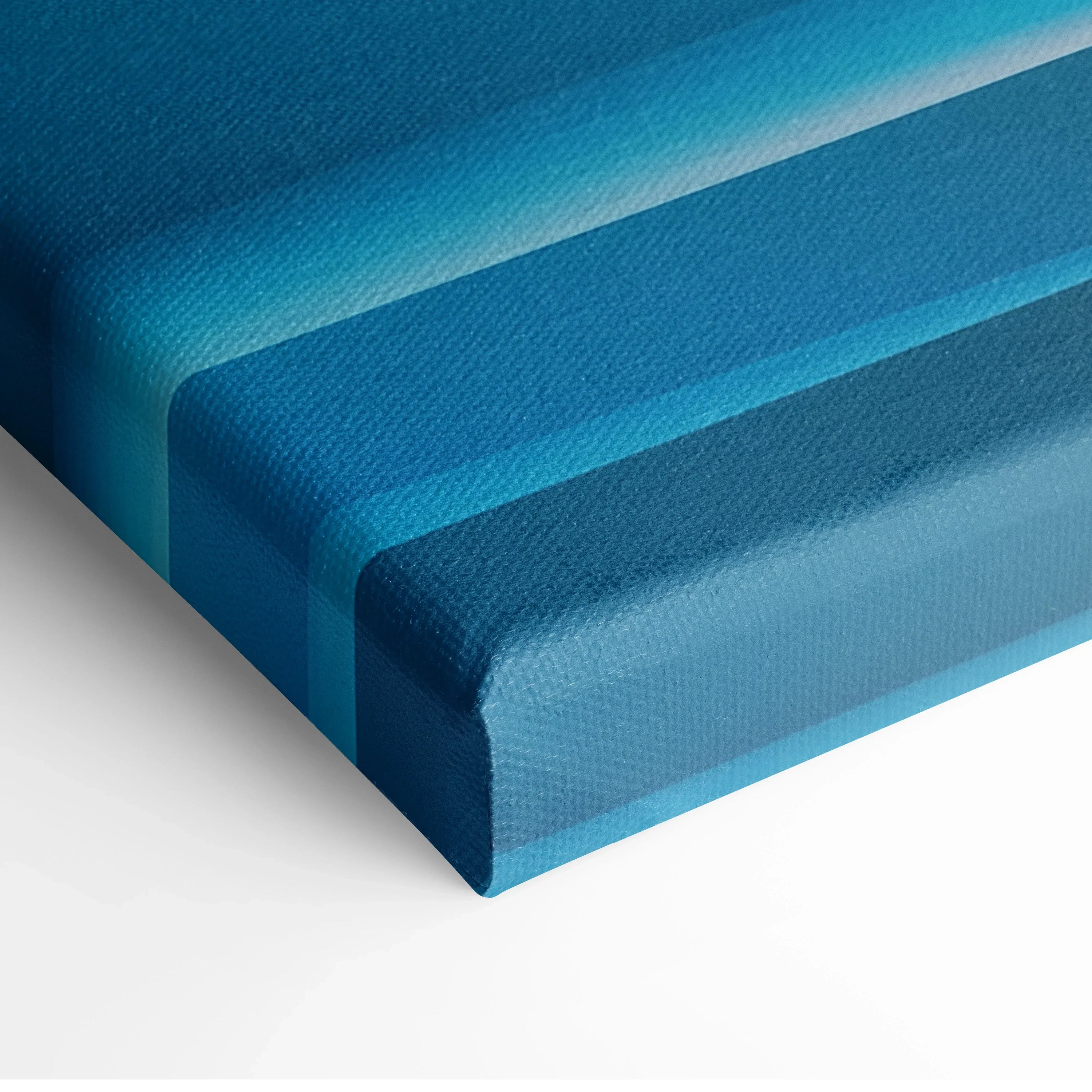 Blue gradient abstract digital canvas art detail with smooth color transitions on wall art edges.