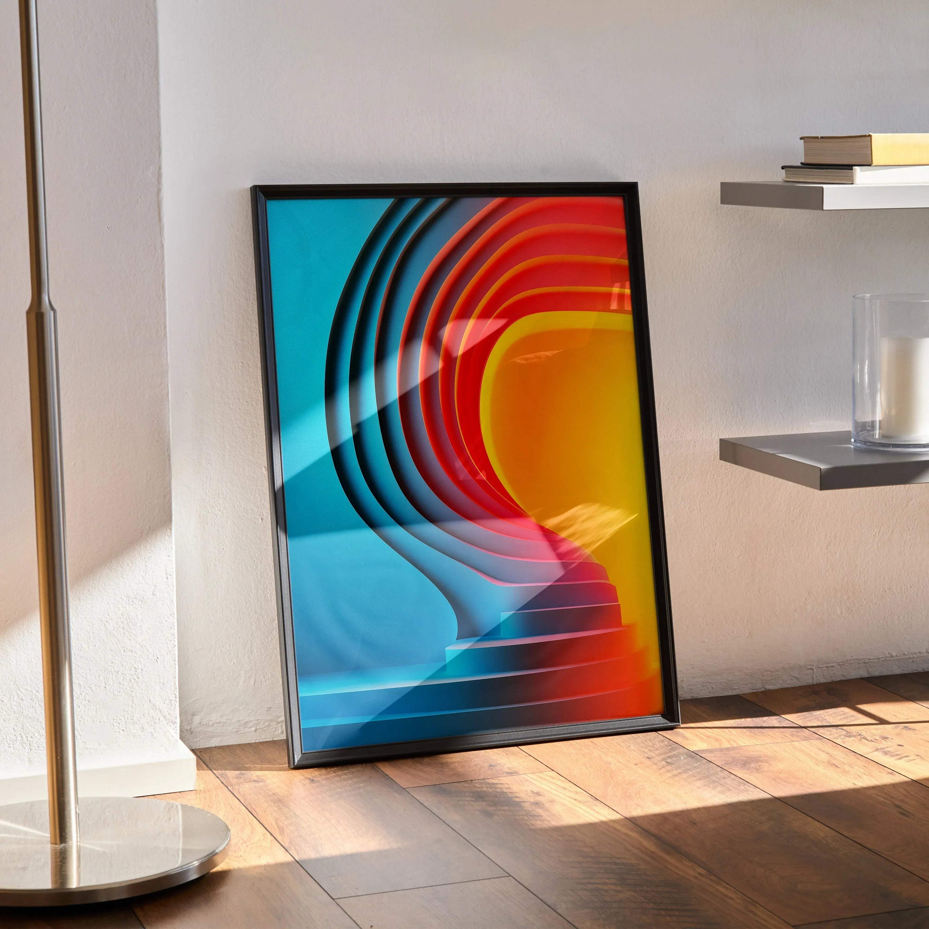 Vibrant Abstract Digital Art Wall Print Poster | Vertical - Throttle Designs
