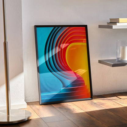 Vibrant Abstract Digital Art Wall Print Poster | Vertical - Throttle Designs